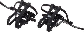 Dimension Compe Combo Pedals/Toe Clip Combo - Aluminum, 9/16&quot;, Black