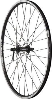 Quality Wheels Value Double Wall Series Front Wheel - 26&quot;, QR x 100mm, Rim Brake, Black, Clincher