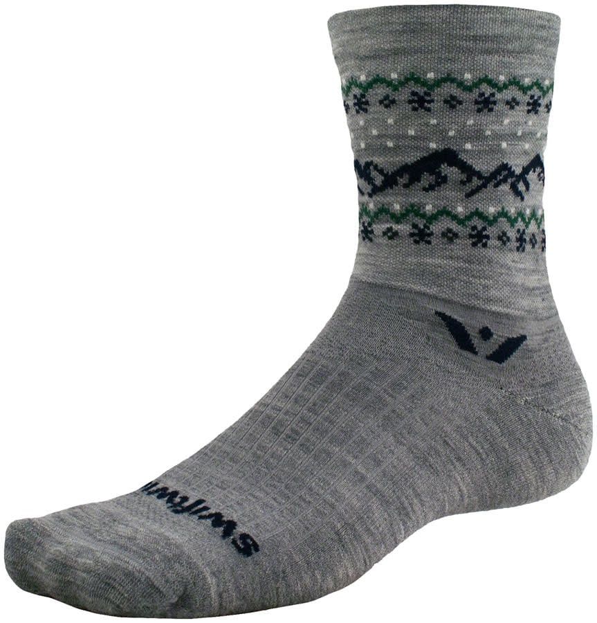 Swiftwick Vision Five Socks - 5 inch, Snow Capped Heather, Small