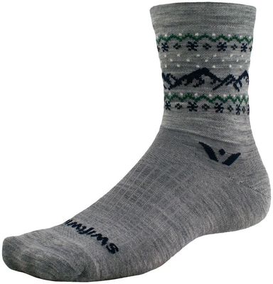 Swiftwick Vision Five Socks - 5 inch, Snow Capped Heather, Small