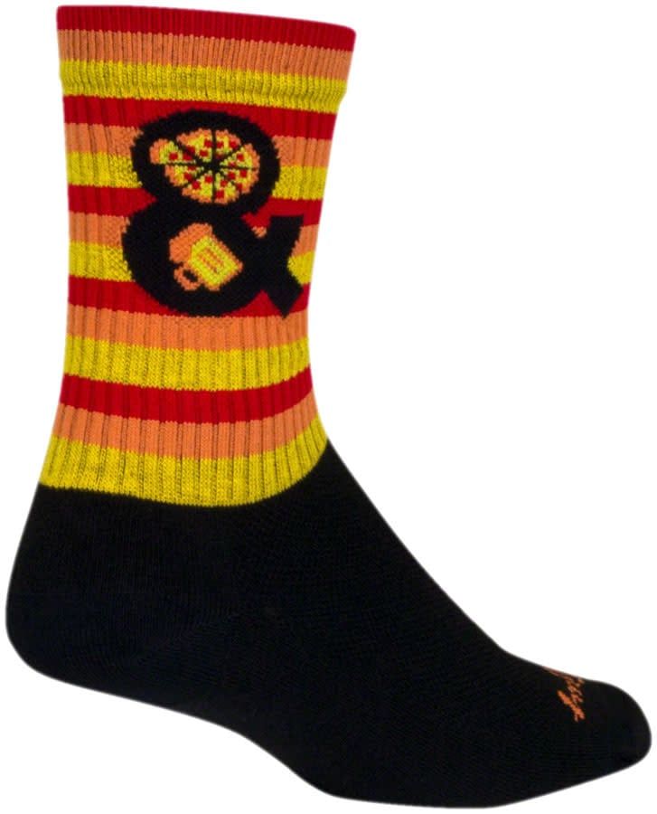 SockGuy Pizza and Beer Crew Sock - 6&quot;, Small/Medium