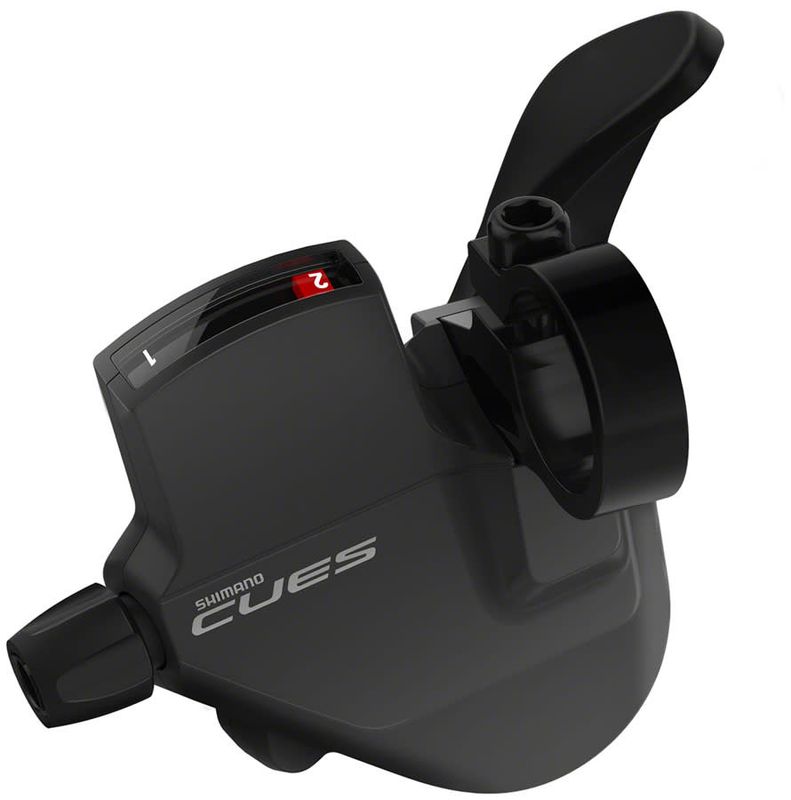 Shimano CUES SL-U4000-L Shifter - Left, 2-Speed, Rapidfire Plus Mono, Optical Gear Display, Black
