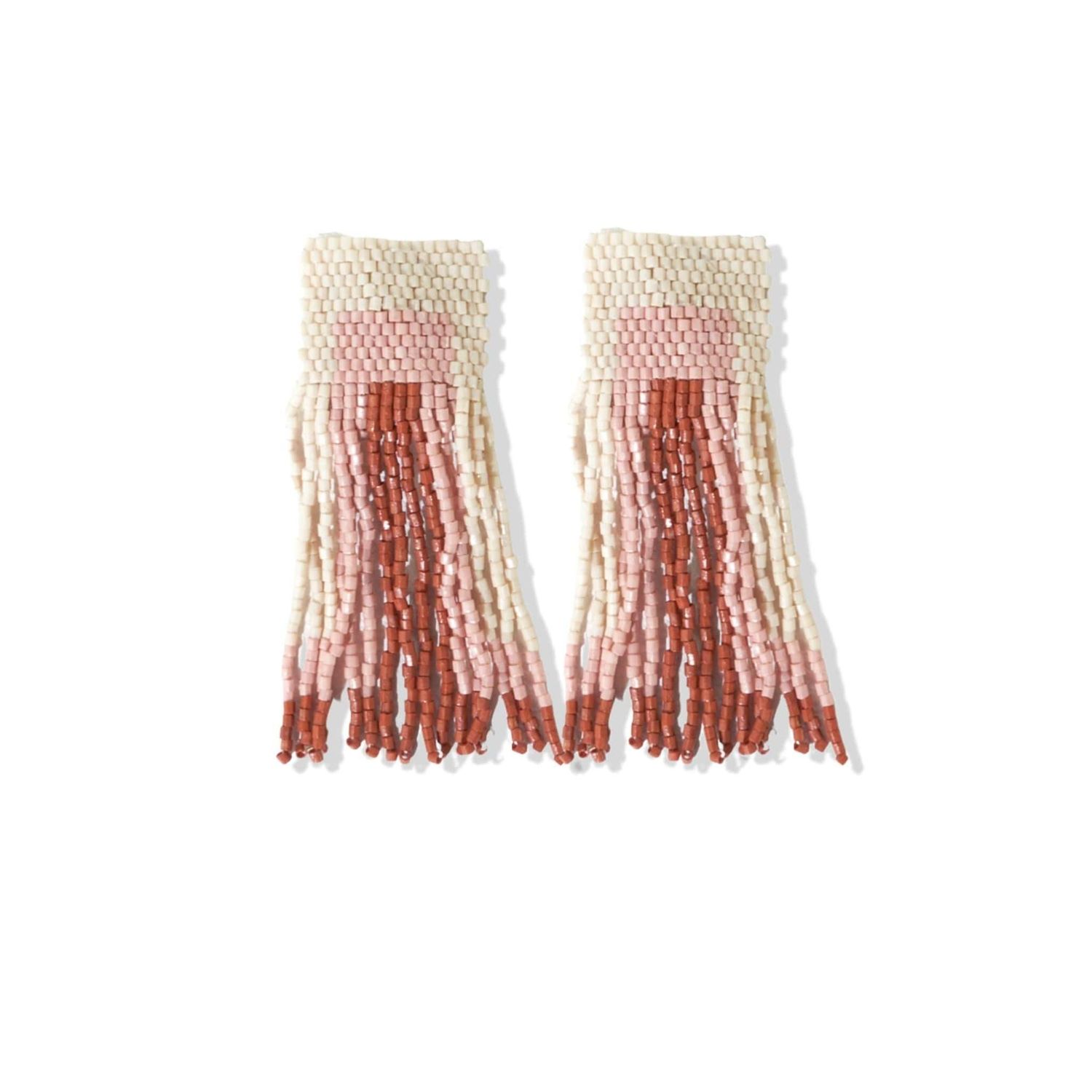 Ave Geo Shapes Beaded Fringe Earrings