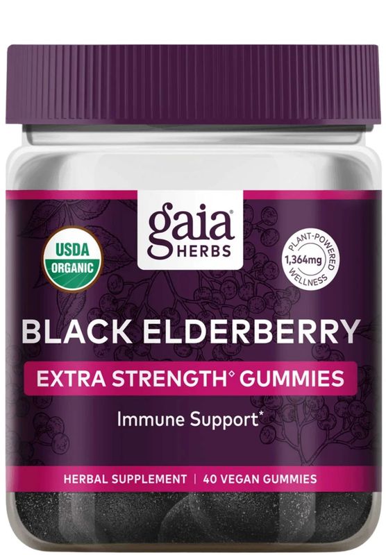 Black Elderberry Gummies, 40ct (Gaia)