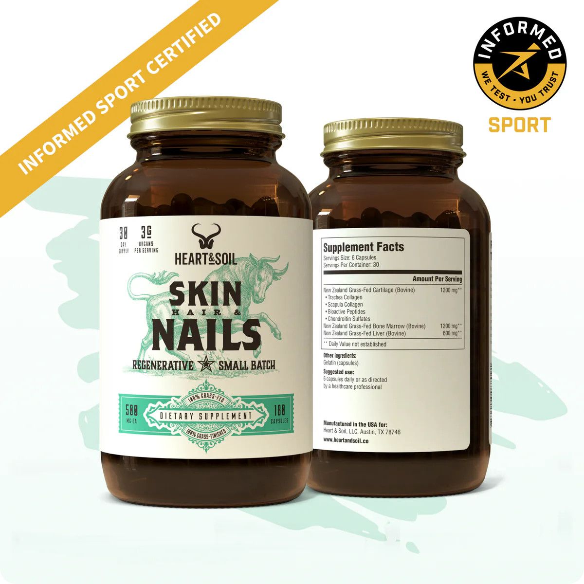 Skin, Hair &amp; Nails, 180 caps (Heart &amp; Soil)