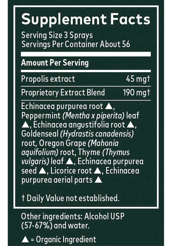 Echinacea Goldenseal Propolis Throat Spray. 1oz (Gaia)