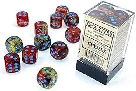 Nebula: 16mm d6 Primary/blue Luminary Dice Block