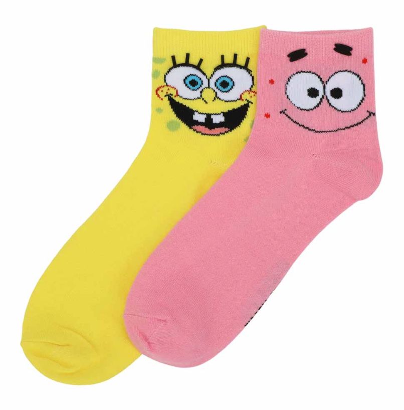 SpongeBob - Patrick and SpongeBob 2-Pack Quarter Crew Socks