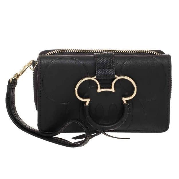 DISNEY MICKEY MOUSE GOLD METAL CHARM WRISTLET WALLET (225)