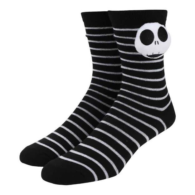 NIGHTMARE BEFORE CHRISTMAS JACK 3D PLUSH WOMEN&#39;S CREW SOCKS (225)