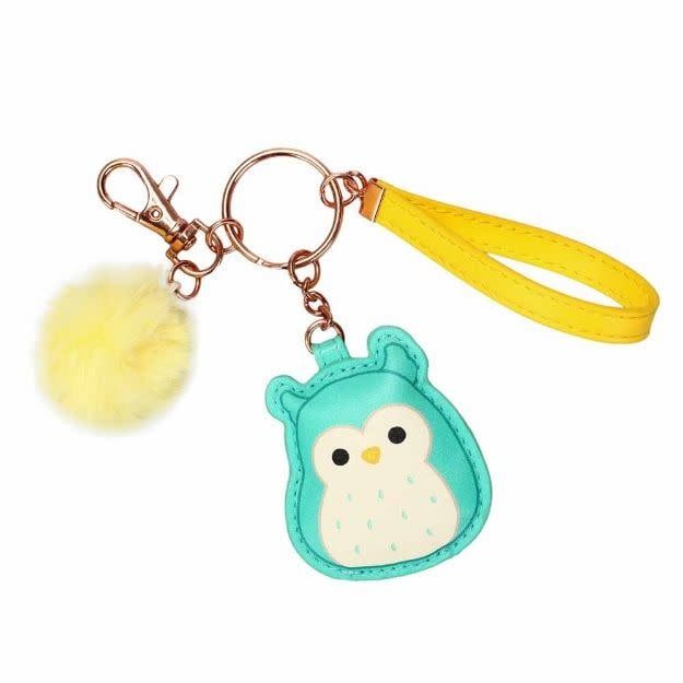 SQUISHMALLOWS WINSTON THE OWL PUFF &amp; POM POM KEYCHAIN (225)