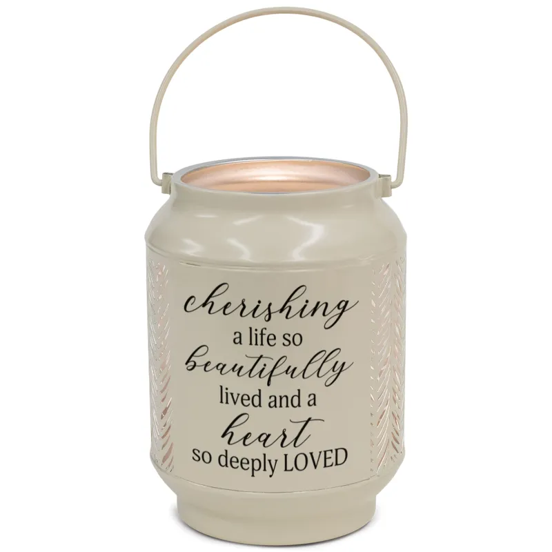 Cherishing A Life Metal Ivory Lantern