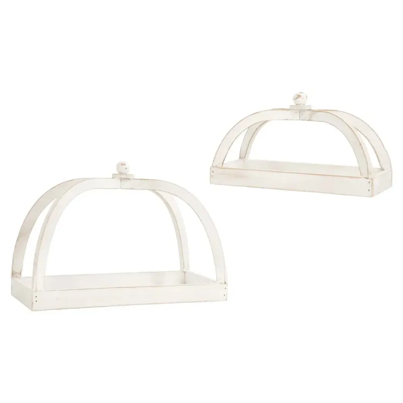 Set of Whitewashed Square Bottom Lanterns