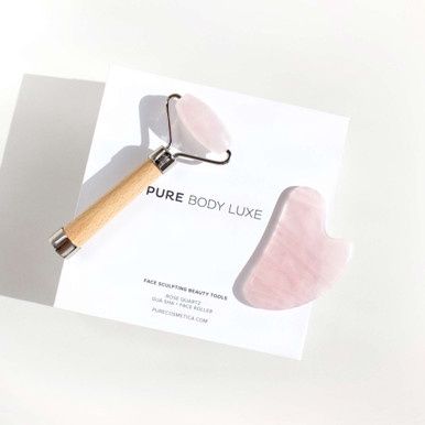 Pure Body Luxe Face Sculpting Tools Quartz Gua Sha + Roller