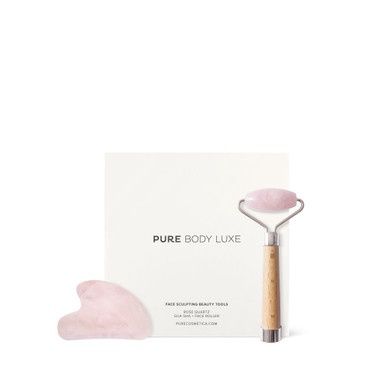 Pure Body Luxe Face Sculpting Tools Quartz Gua Sha + Roller