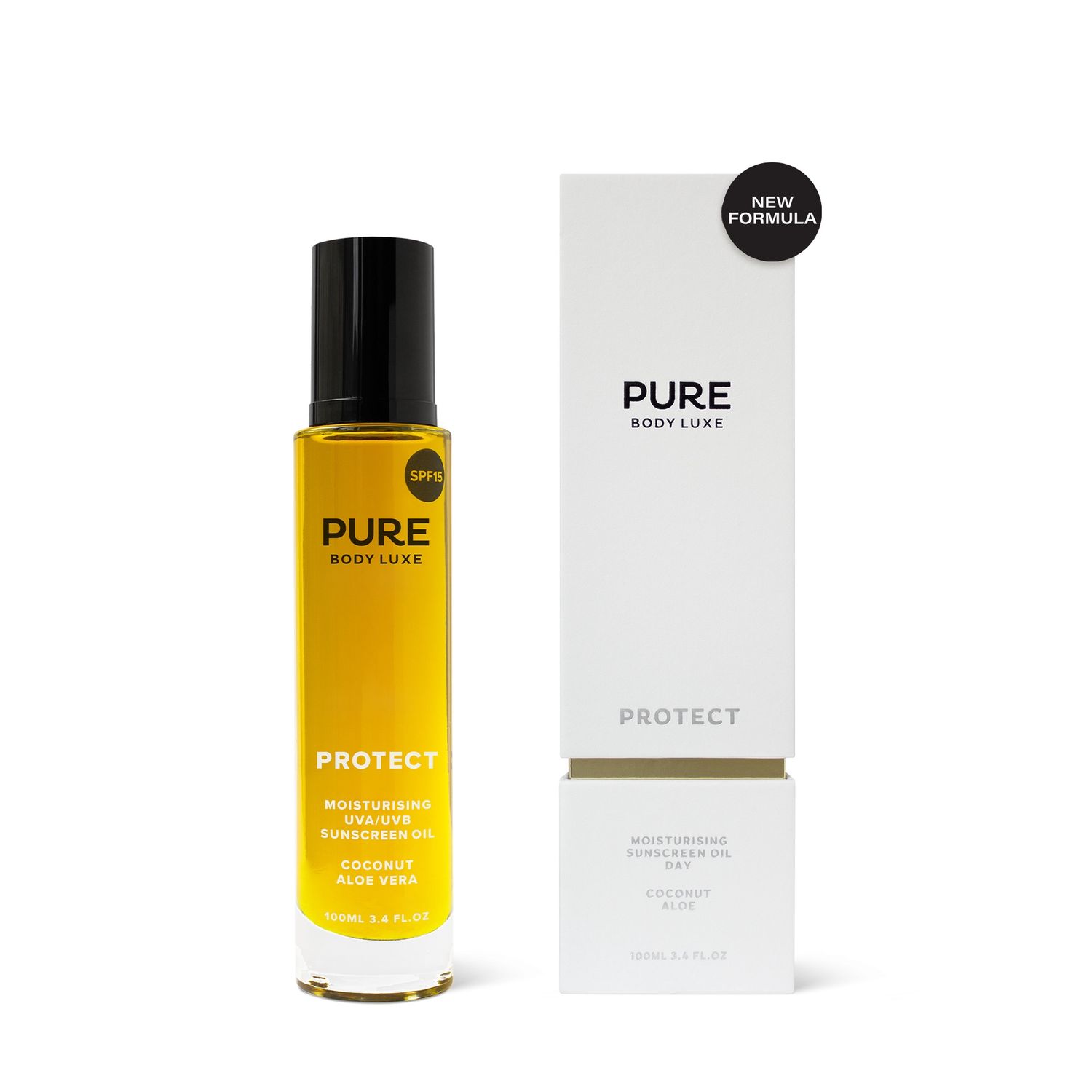 Pure Body Luxe Protect SPF15 Face &amp; Body Oil, Size: 100ml