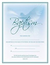 Certificate-Baptism/Blue Dove (John 3:16)