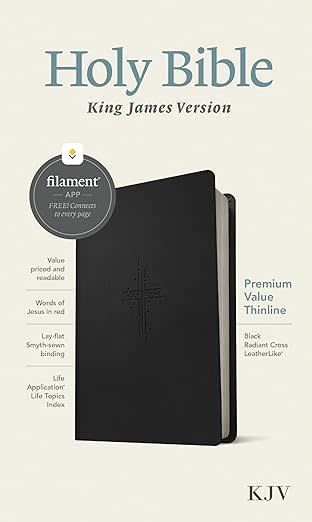 KJV Premium Value Thinline Bible, Filament-Enabled Edition, Black Radiant Cross