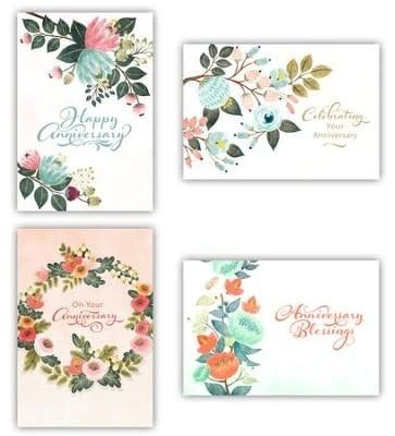 Floral, Anniversary Cards, Box of 12