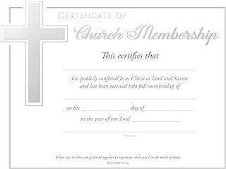 Certificate-Membership (Matthew 18:20) (Silver Foil Embossed Premium Stock) (Pack Of 6)