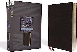 NASB, Thinline Bible, Large Print, Bonded Leather, Black, Red Letter Edition, 1995 Text, Comfort Print