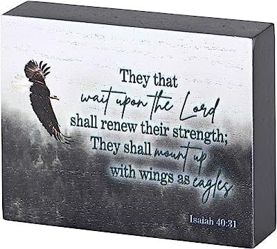 Isaiah 40.31 wood block