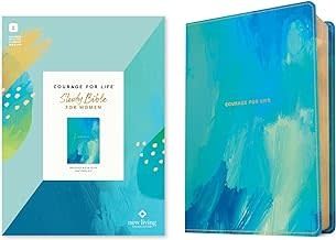 NLT Courage For Life Study Bible For Women Filament-Enabled-Brushed Aqua Blue LeatherLike