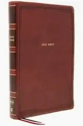 NKJV Large Print Thinline Bible (Comfort Print)-Brown Leathersoft