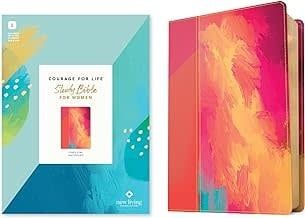 NLT Courage For Life Study Bible For Women Filament-Enable-Fierce Pink LeatherLike