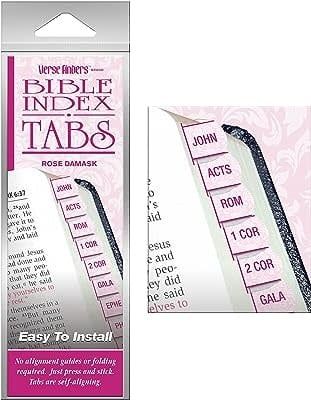 Bible Tab-Verse Finders-Horizontal-Thin Pack-Rose Damask