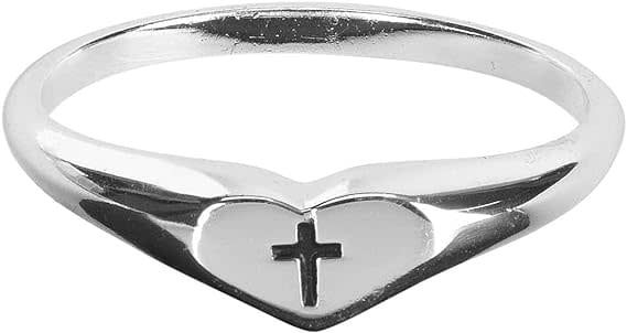 Ring Engraved Heart Size 7 Silver
