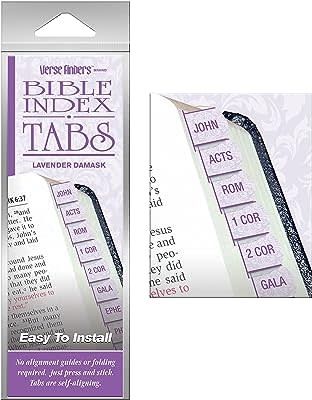 Bible Tab-Verse Finders-Horizontal-Thin Pack-Lavender Damask