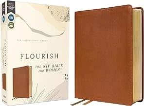 NIV Flourish: The NIV Bible For Women (Comfort Print)-Brown Leathersoft