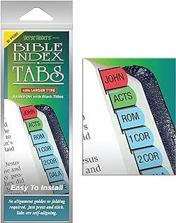 Bible Index Tabs Rainbow with Black Titles