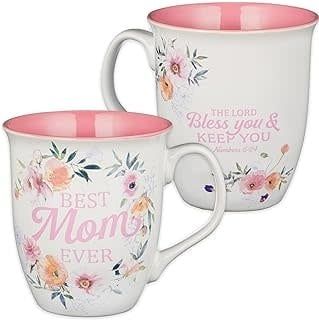 Mug Pink Floral Best Mom The Lord Bless You