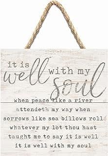 Jute Hanging Decor-It Is Well With My Soul (7 x 7)