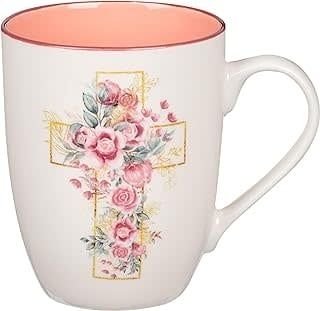 Mug: Pink Floral Cross