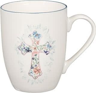 Mug Blue Floral Cross