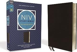 NIV Study Bible Leather Fully Revised Edition Black