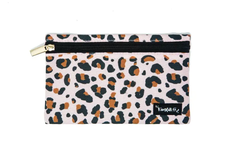 Cheetah Print Pencil + Pen + Highlighter Pouch