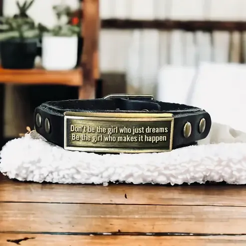 Leather Wristlet: Don&#39;t Be The Girl- Black