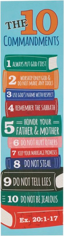 Christian Art Gifts Bookmark-Books/The 10 Commandments Ex. 20:1-17 (Pack of 10)