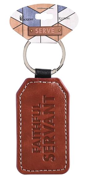 KEYRING FAITHFUL SERVANT FAUX LEATHER