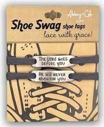 Shoe Swag Shoe Tags - The Lord Goes Before You/He Will Never Abandon You