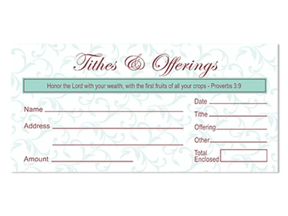 Offering Envelope - Tithes and Offerings Proverbs 3:9 (Pack of 100)