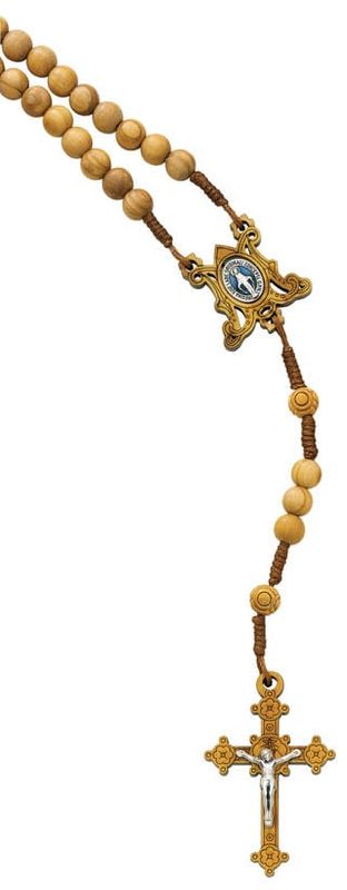 8 MM Olive Wood Miraculous Rosary