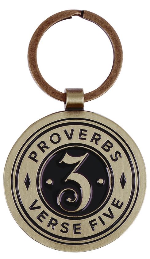 Proverbs 3:5 Brass Metal Keychain