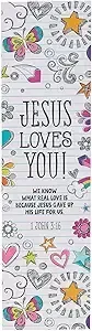 Christian Art Gifts Bookmark-Notebook Doodles/Jesus Loves You 1 John 3:16 (Pack of 10)