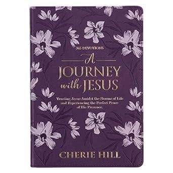 A Journey with Jesus 365 Devotions for Women, Purple Floral Faux Leather