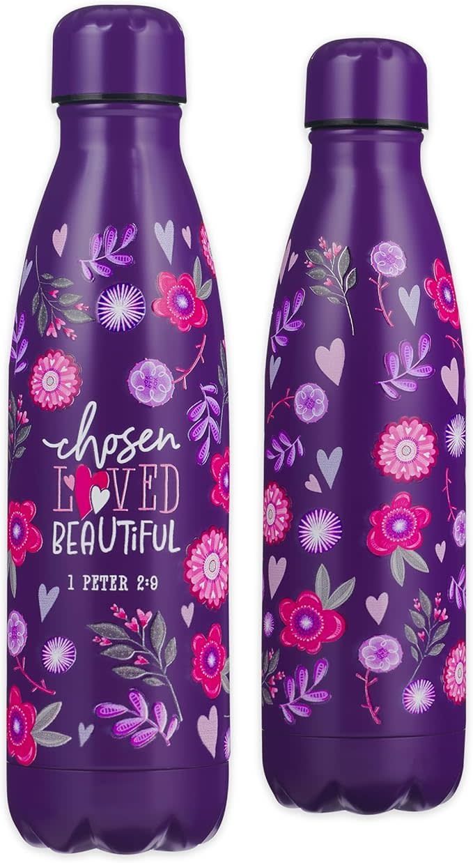 Water Bottle for Girls &amp; Women: Chosen, Loved, Beautiful Inspirational Scripture